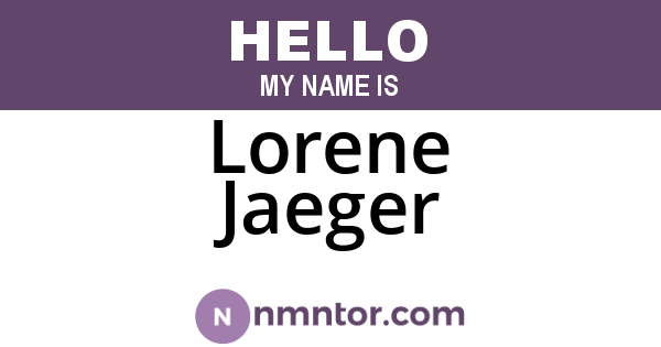Lorene Jaeger