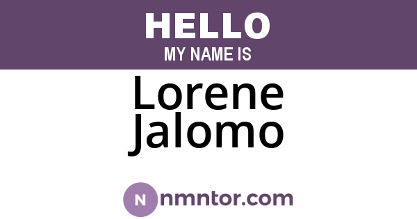 Lorene Jalomo