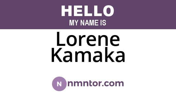 Lorene Kamaka