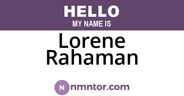 Lorene Rahaman