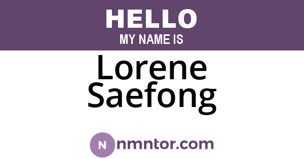 Lorene Saefong