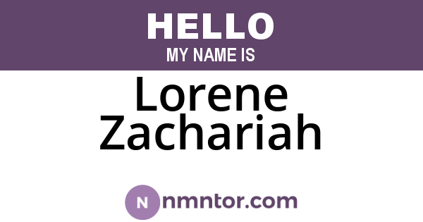 Lorene Zachariah