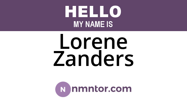 Lorene Zanders