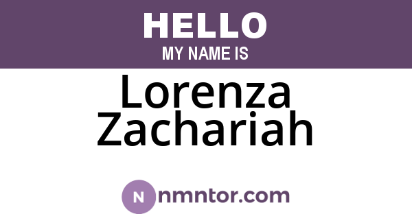 Lorenza Zachariah