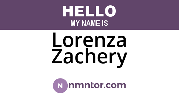 Lorenza Zachery