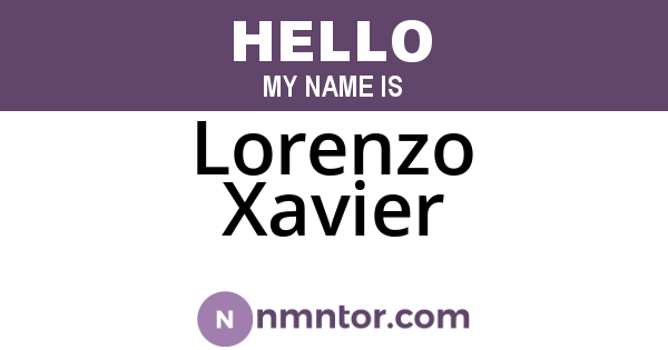 Lorenzo Xavier