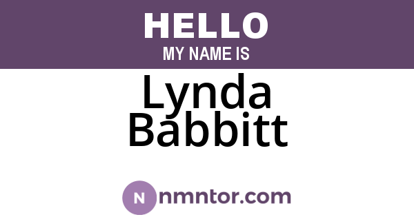 Lynda Babbitt