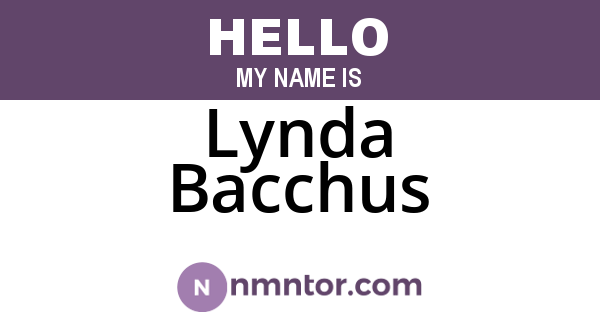 Lynda Bacchus