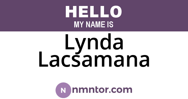 Lynda Lacsamana