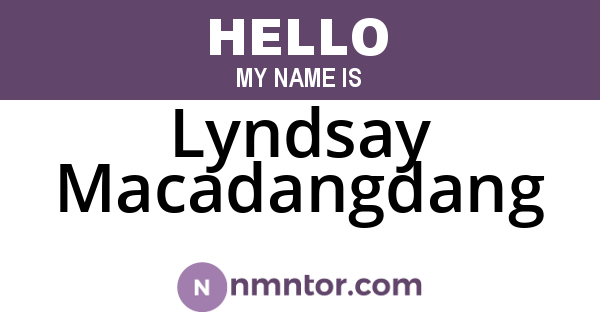 Lyndsay Macadangdang
