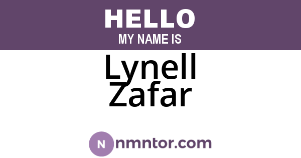 Lynell Zafar