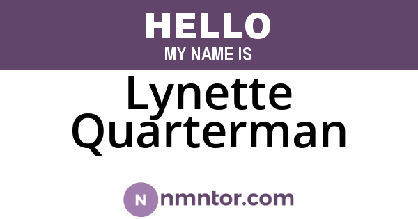 Lynette Quarterman