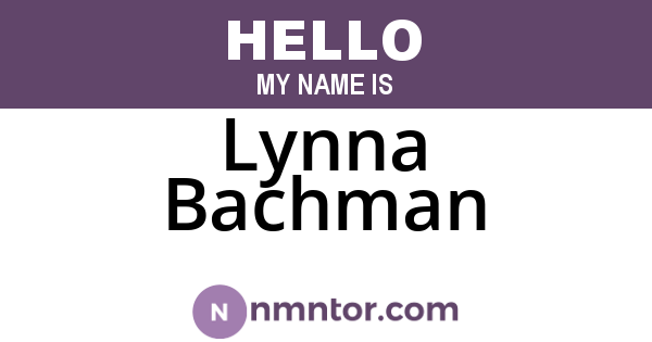 Lynna Bachman