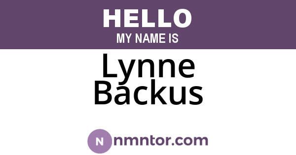 Lynne Backus