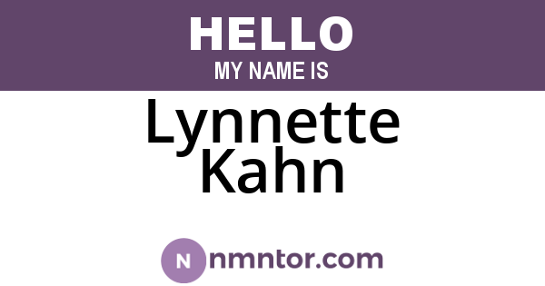 Lynnette Kahn