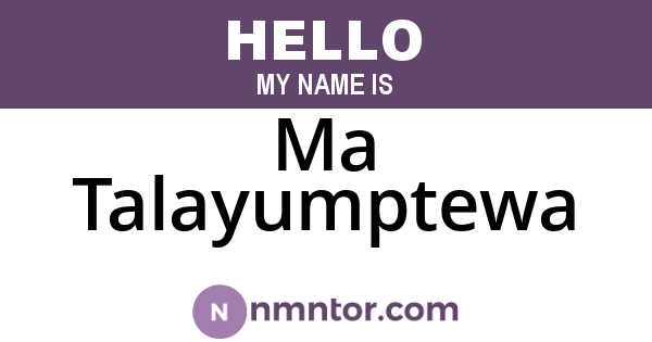 Ma Talayumptewa
