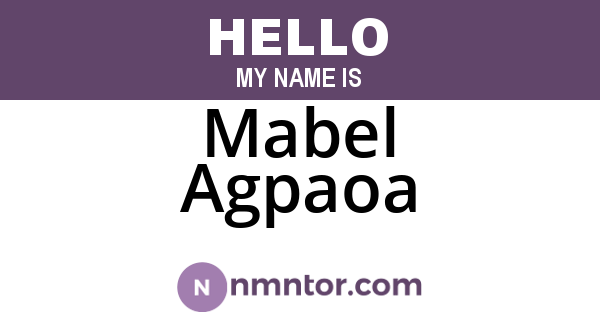 Mabel Agpaoa
