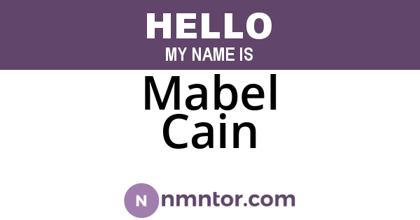 Mabel Cain
