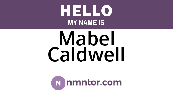 Mabel Caldwell