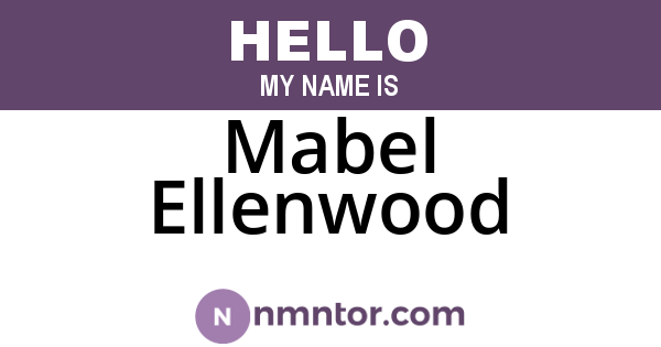 Mabel Ellenwood