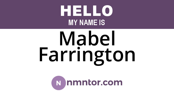 Mabel Farrington