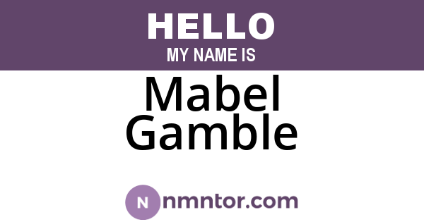 Mabel Gamble