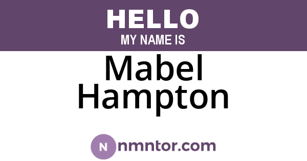 Mabel Hampton