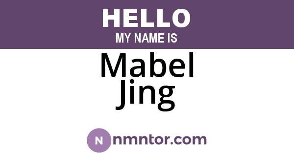Mabel Jing
