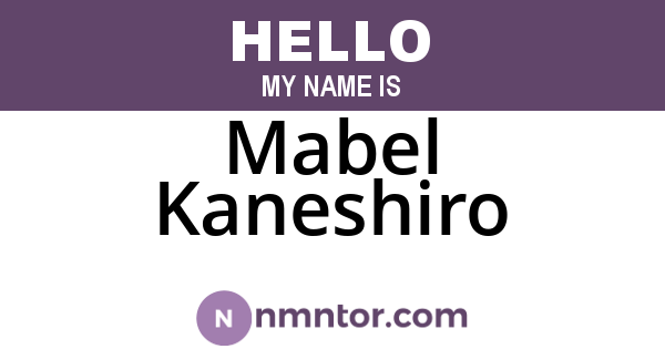 Mabel Kaneshiro
