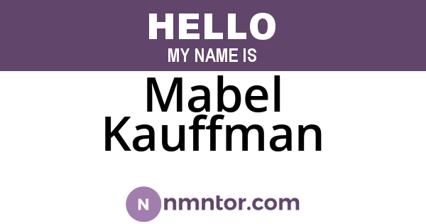 Mabel Kauffman