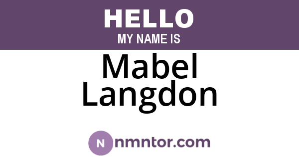 Mabel Langdon