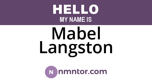 Mabel Langston