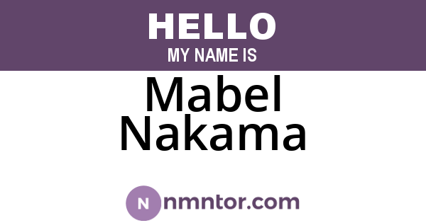 Mabel Nakama