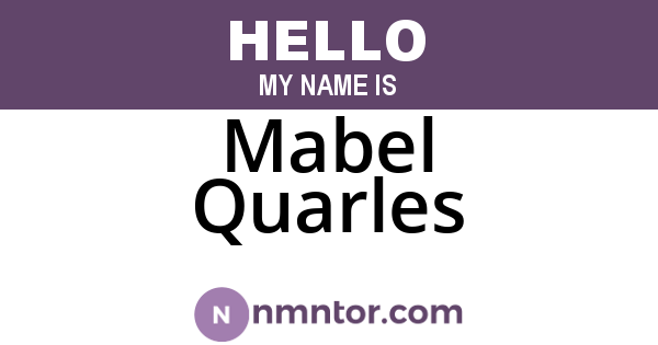 Mabel Quarles