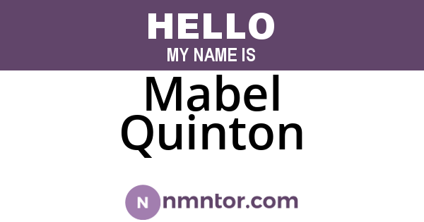 Mabel Quinton