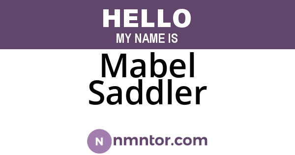 Mabel Saddler