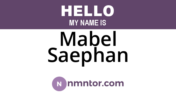 Mabel Saephan