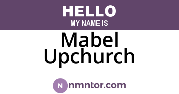 Mabel Upchurch