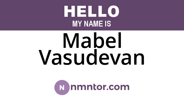 Mabel Vasudevan
