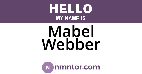 Mabel Webber