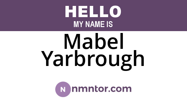 Mabel Yarbrough