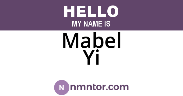 Mabel Yi