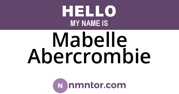 Mabelle Abercrombie
