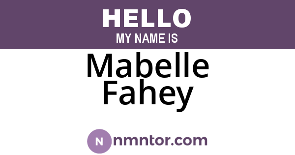 Mabelle Fahey