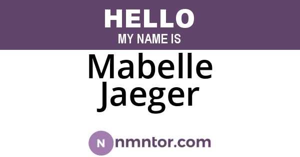 Mabelle Jaeger