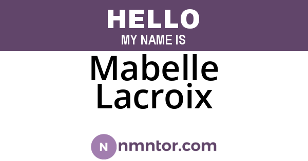 Mabelle Lacroix