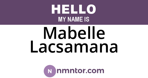 Mabelle Lacsamana