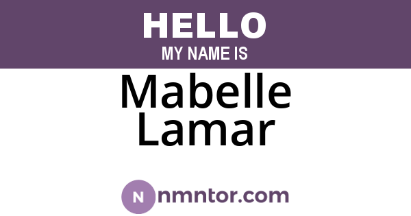 Mabelle Lamar