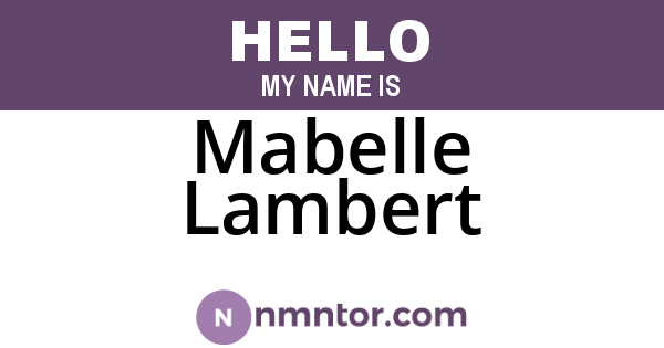 Mabelle Lambert