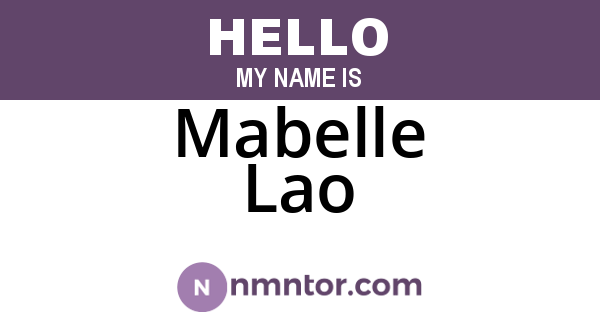Mabelle Lao